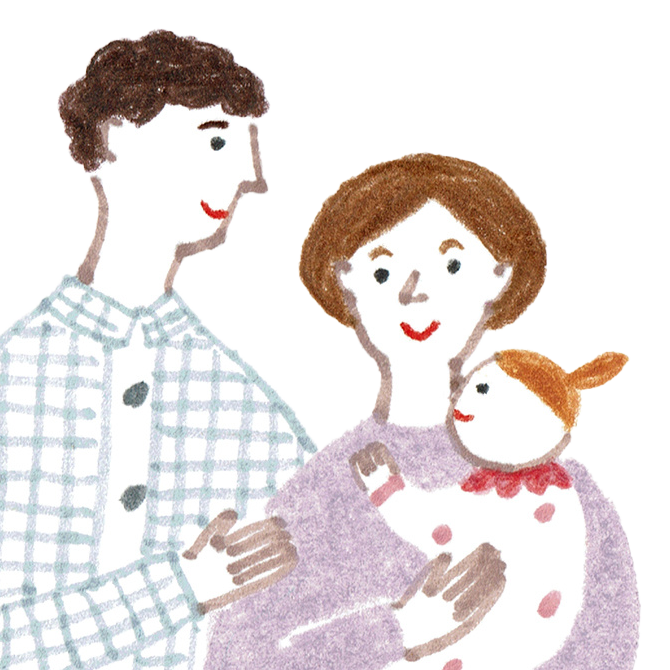 親子で子供が抱っこしているアイコン