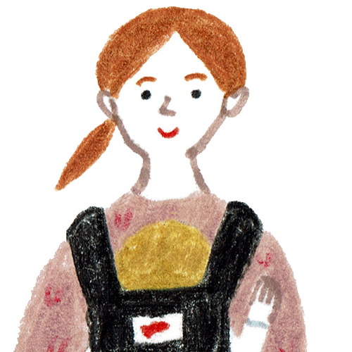 抱っこ紐で新生児を抱っこする母親のアイコン